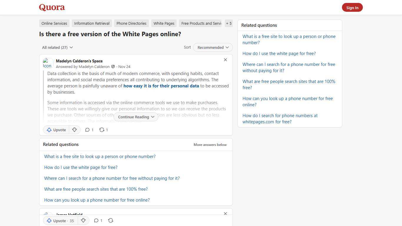 Is there a free version of the White Pages online? - Quora