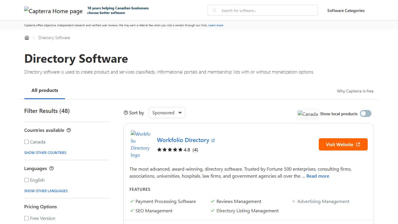 Directory Software - Prices & Reviews - Capterra Canada 2026